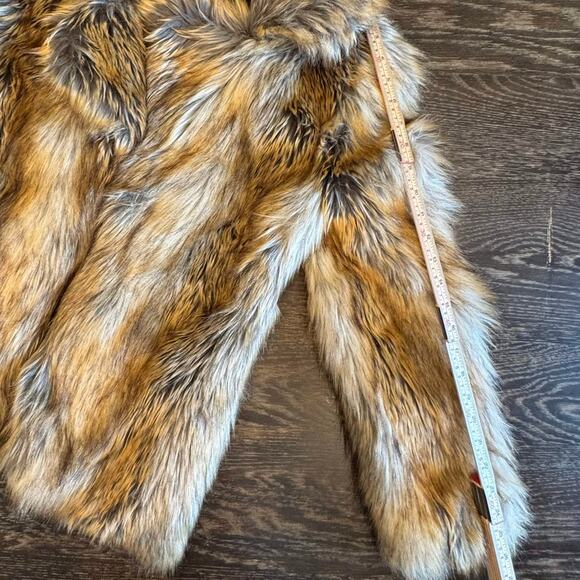 Bebe Glam Faux Fur Coat Women’s M Natural Brown Tan Jacket NWT Winter Holiday - Picture 10 of 15